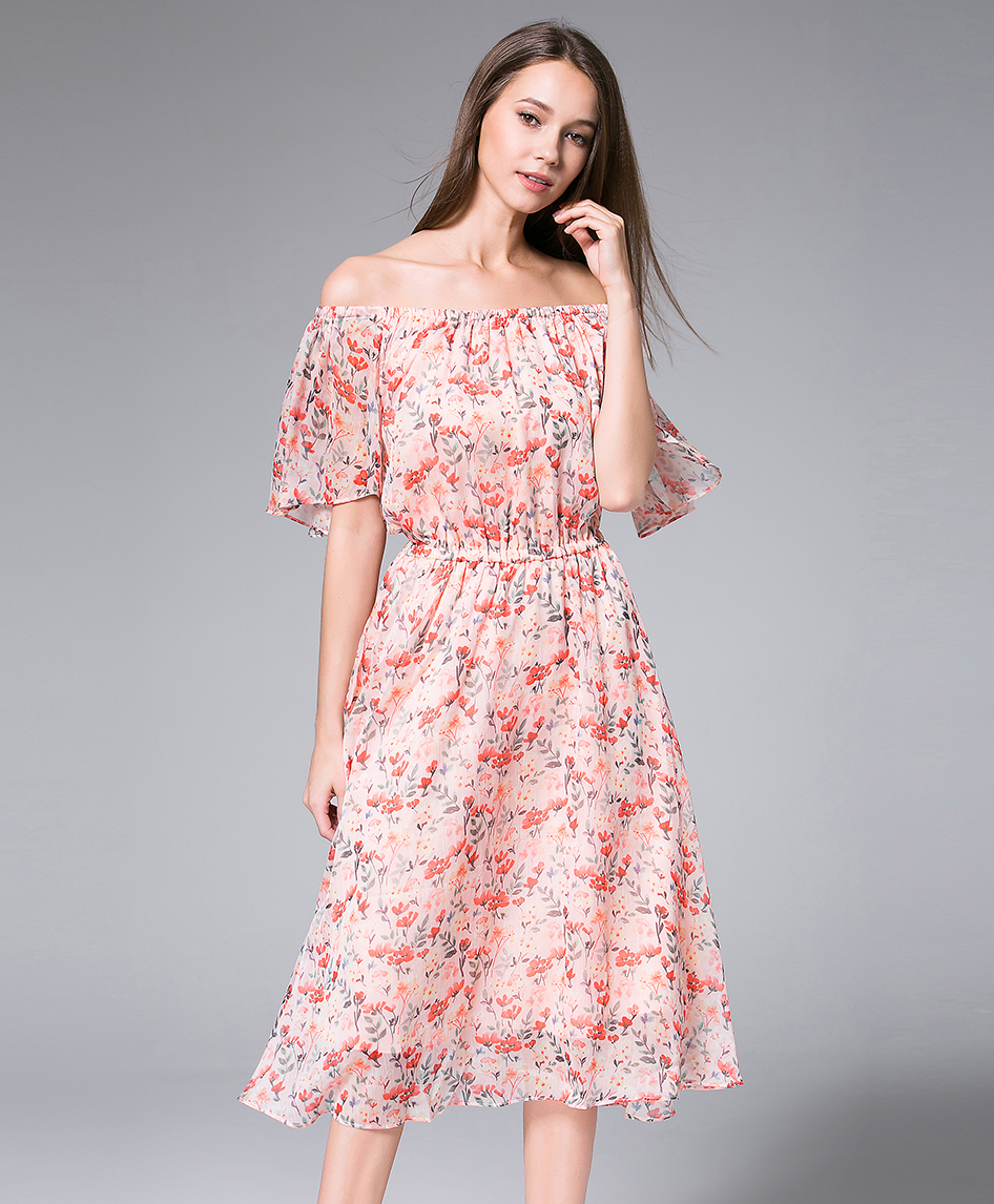 Dress - Florals Printed Chiffon Maxi Dress